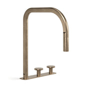 Faucet Strommen Figura Disc Deck Mount Sink Tap Set W. Pull Out Spray