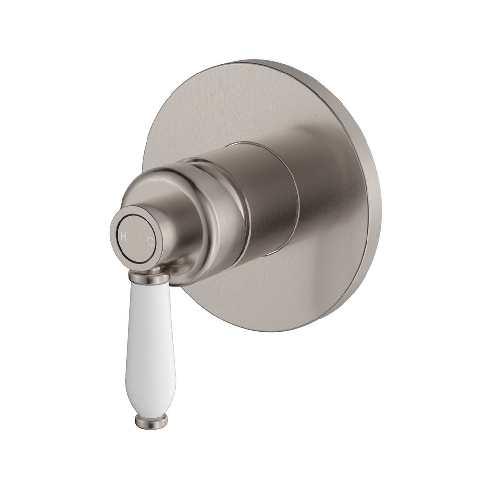 Fienza Eleanor Wall Mixer, Brushed Nickel / Ceramic