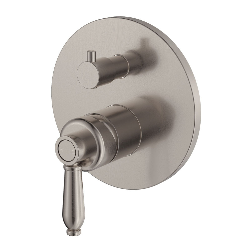 Fienza Eleanor Wall Diverter Mixer Brushed Nickel