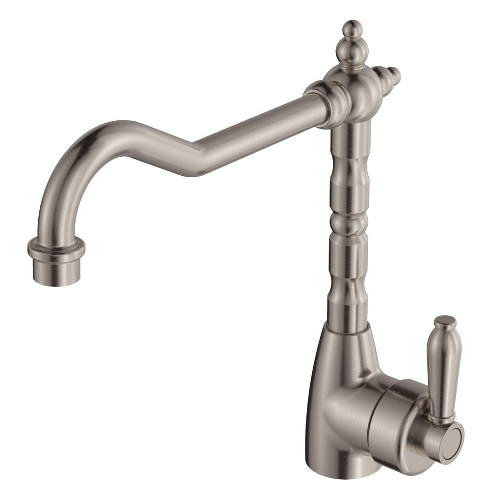 Fienza  Eleanor Shepherds Crook Sink Mixer Brushed Nickel / Brushed Nickel