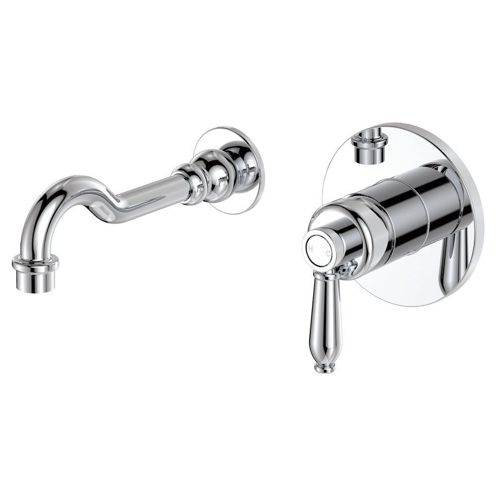 Fienza Eleanor Wall Basin/Bath Mixer Set Chrome