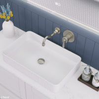 Fienza Eleanor Wall Basin/Bath Mixer Set Brushed Nickel