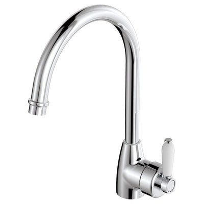 Fienza Eleanor Goosneck Sink Mixer Chrome / Ceramic
