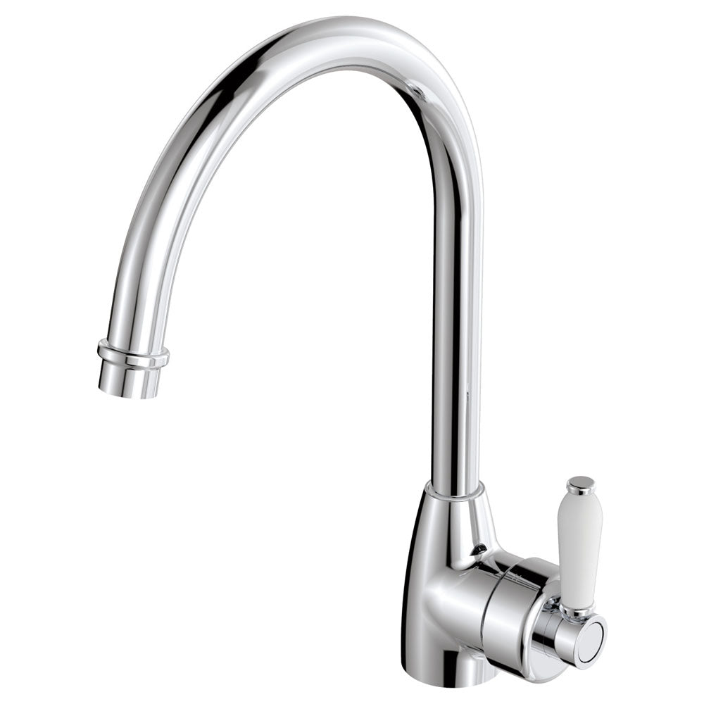 Fienza Eleanor Gooseneck Sink Mixer Chrome / Ceramic