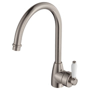Fienza Eleanor Gooseneck Sink Mixer Brushed Nickel / Ceramic