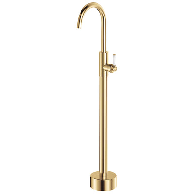 Fienza Eleanor Floor Mounted Basin/Bath Mixer Urban Brass / Ceramic