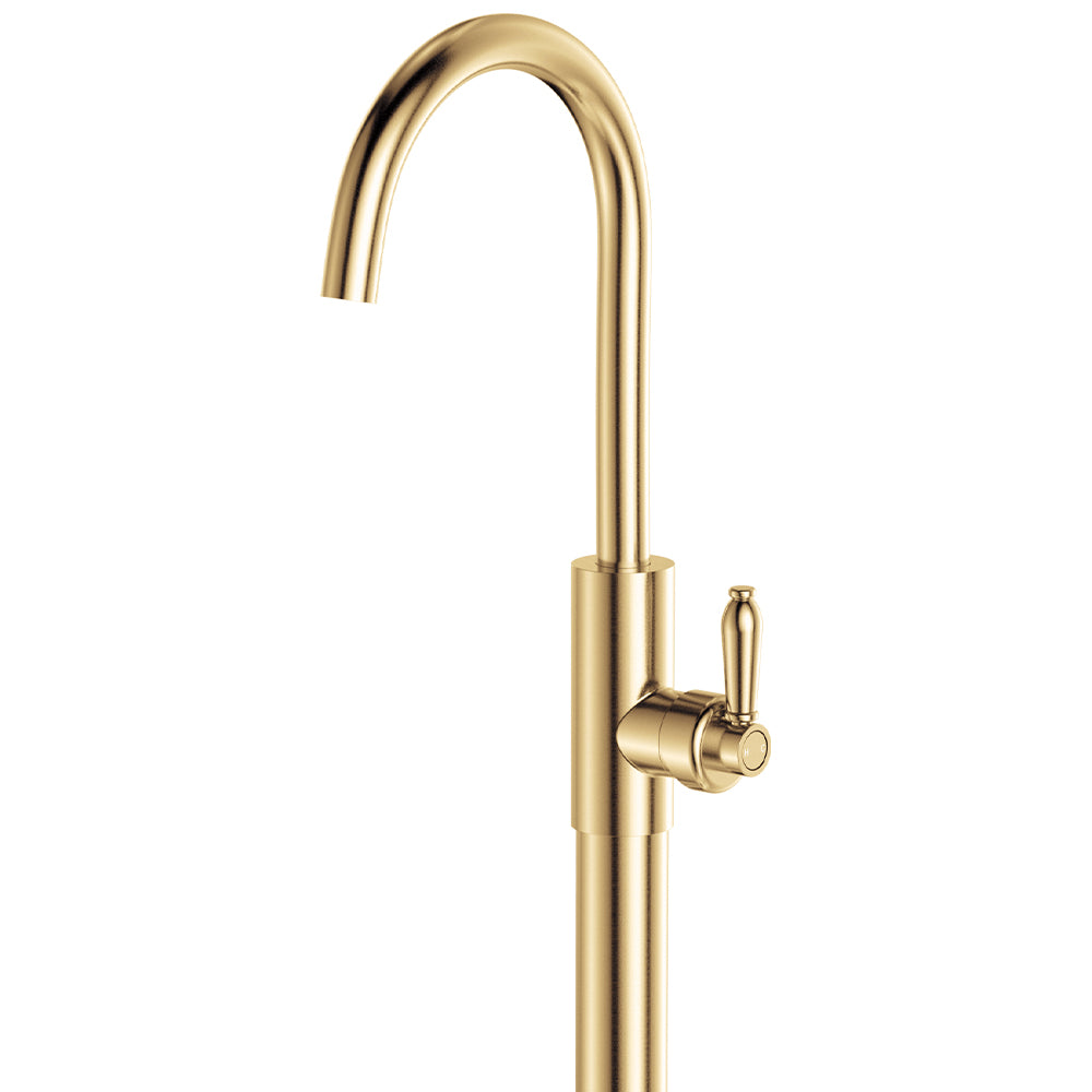 Fienza Eleanor Floor Mounted Basin/Bath Mixer Urban Brass / Urban Brass