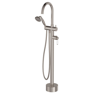 Fienza Eleanor Floor Mixer & Shower Brushed Nickel / Ceramic