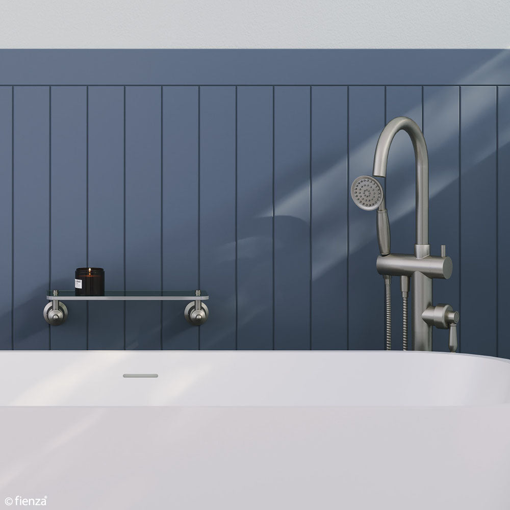 Fienza Eleanor Floor Mixer & Shower Brushed Nickel / Brushed Nickel