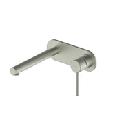 Greens Maci Wall Basin Mixer With Faceplate Brushed Nickel