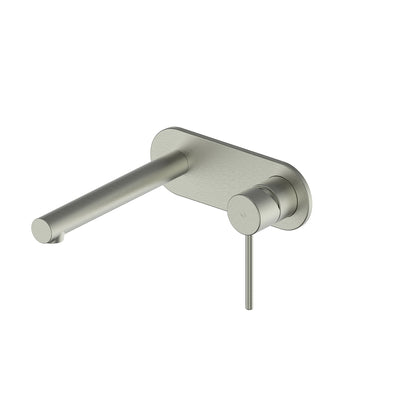 Greens Maci Wall Basin Mixer With Faceplate Brushed Nickel
