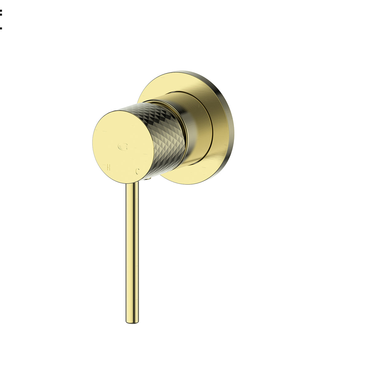 Mika Shower Mixer Trim Set w/Mini Plate - PVD Brushed Brass