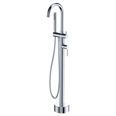 Fienza Kaya Floor Mounted Bath Mixer With Handshower Chrome