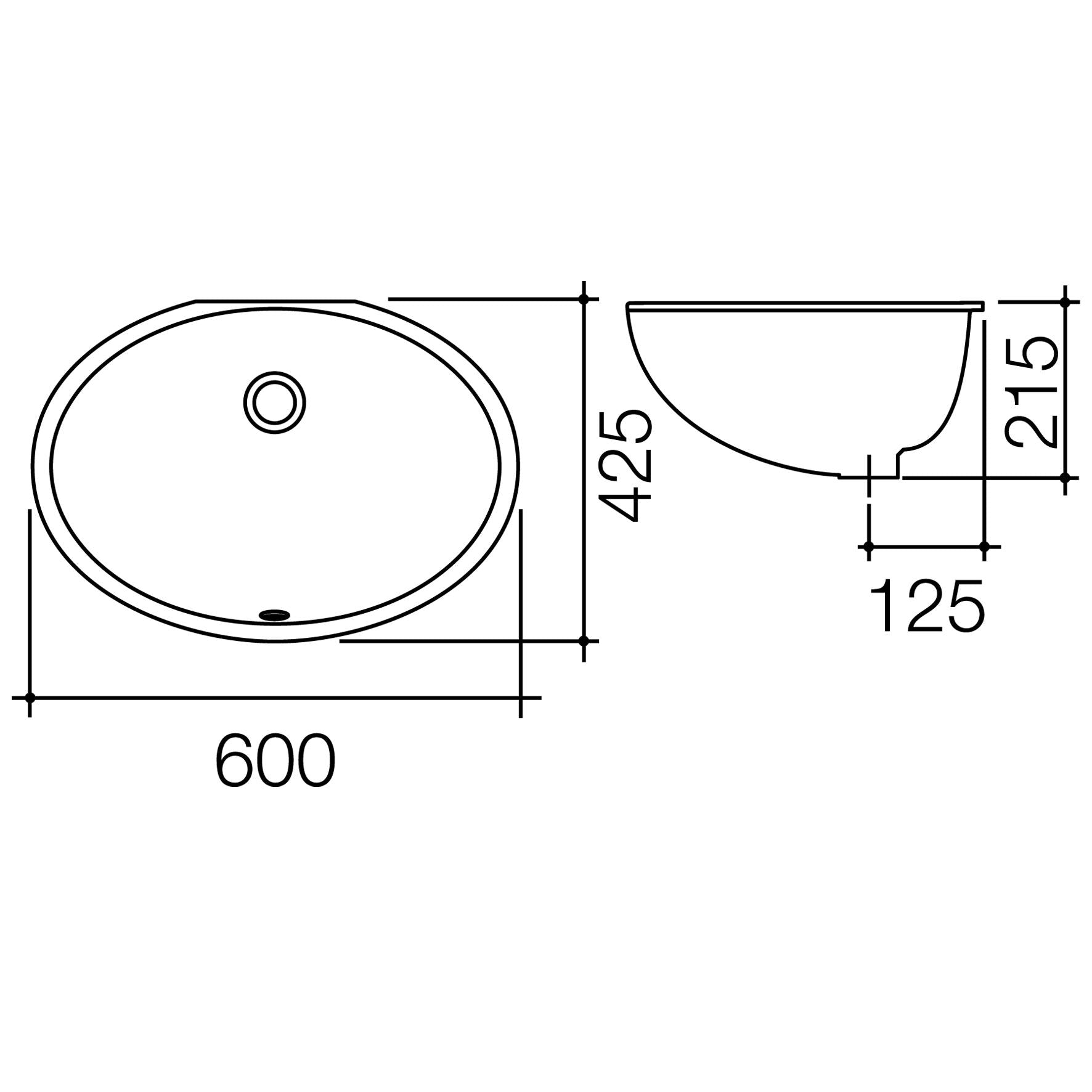 Caroma Caravelle 550 Under Counter Basin