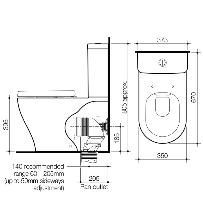Caroma Luna Cleanflush Wall Faced Suite