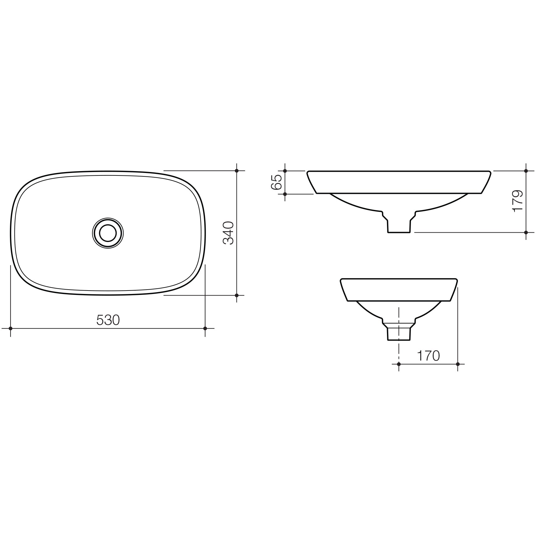 Caroma Contura 530 Inset Basin