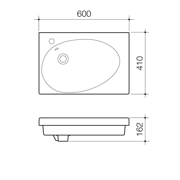 Caroma Contura Freeform Wall Basin