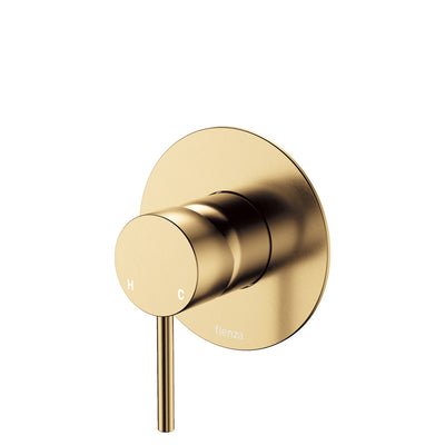 Fienza Kaya Wall Mixer Large Round Plate Urban Brass