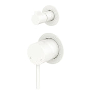 Fienza Kaya Wall Diverter Mixer Small Round Plates Matte White