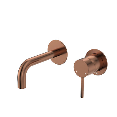 Fienza Kaya Basin/Bath Wall Mixer Set 130mm Brushed Copper