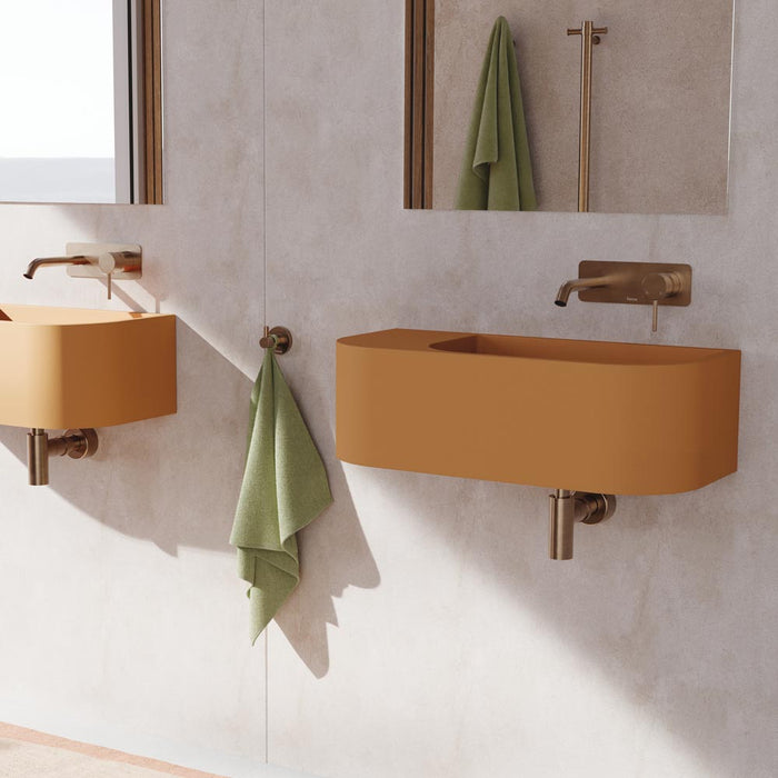Fienza Kaya Basin/Bath Wall Mixer Set 160mm Brushed Copper