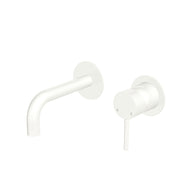 Fienza Kaya Basin/Bath Wall Mixer Set 130mm Matte White