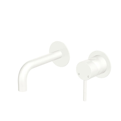 Fienza Kaya Basin/Bath Wall Mixer Set 130mm Matte White