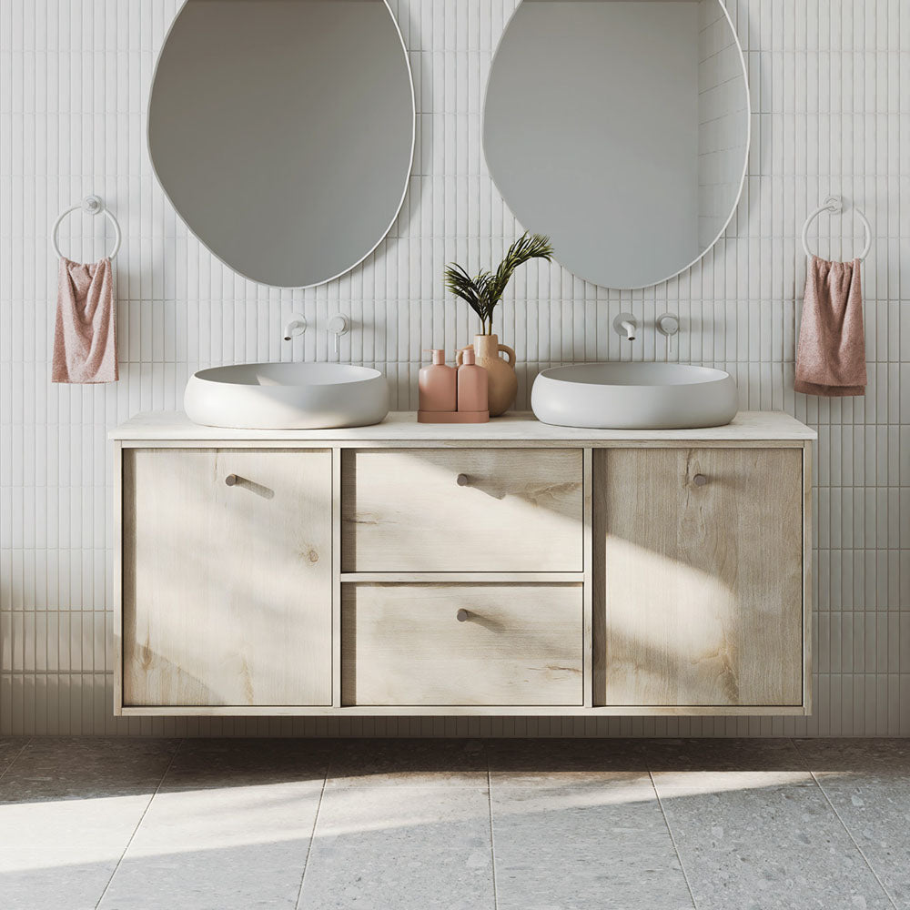Kaya Basin/Bath Wall Mixer Set 200mm  Matte White