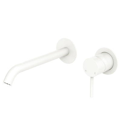Kaya Basin/Bath Wall Mixer Set 200mm  Matte White