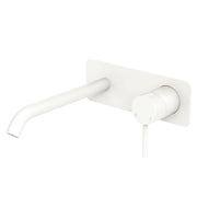 Fienza Kaya Basin/Bath Wall Mixer Set Rectangular Plate 200mm Matte White