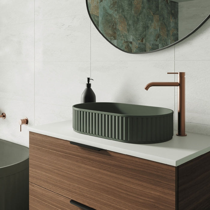 Kaya Tall Basin Mixer Brushed Copper