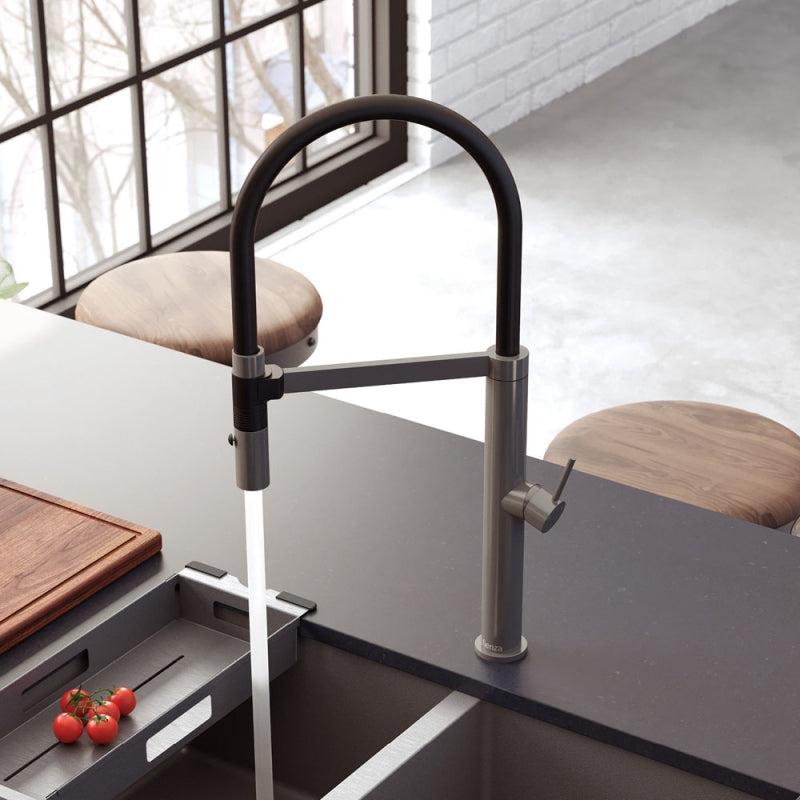 Fienza Kaya Pull Down Sink Mixer, Gun Metal