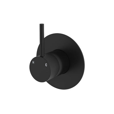 Fienza Kaya Up Wall Mixer Large Round Plate Matte Black