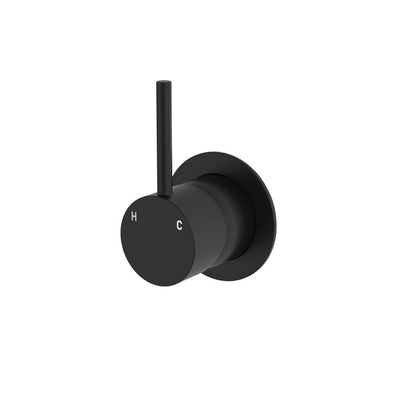 Fienza Kaya Up Wall Mixer Small Round Plate Matte Black