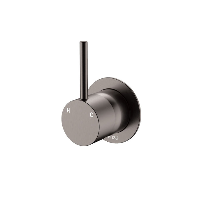 Fienza Kaya Up Wall Mixer Small Round Plate Gun Metal