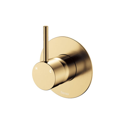 Fienza Kaya Up Wall Mixer Large Round Plate Urban Brass