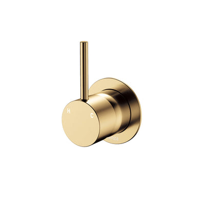 Fienza Kaya Up Wall Mixer Small Round Plate Urban Brass