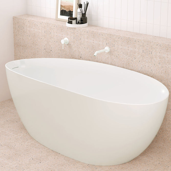 Kaya Fixed Bath/Bath Spout 180mm Matte White