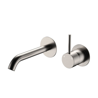 Fienza Kaya Up Basin/Bath Wall Mixer Set 160mm Brushed Nickel