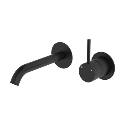 Fienza Kaya Up Basin/Bath Wall Mixer Set 160mm Matte Black