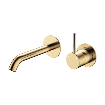Fienza Kaya Up Basin/Bath Wall Mixer Set 160mm Urban Brass