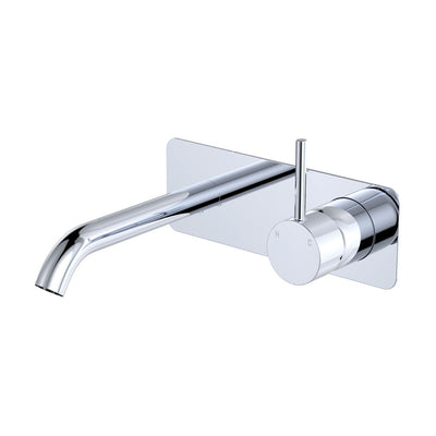 Fienza Kaya Up Basin/Bath Wall Mixer Set Rectangular Plate 160mm Chrome