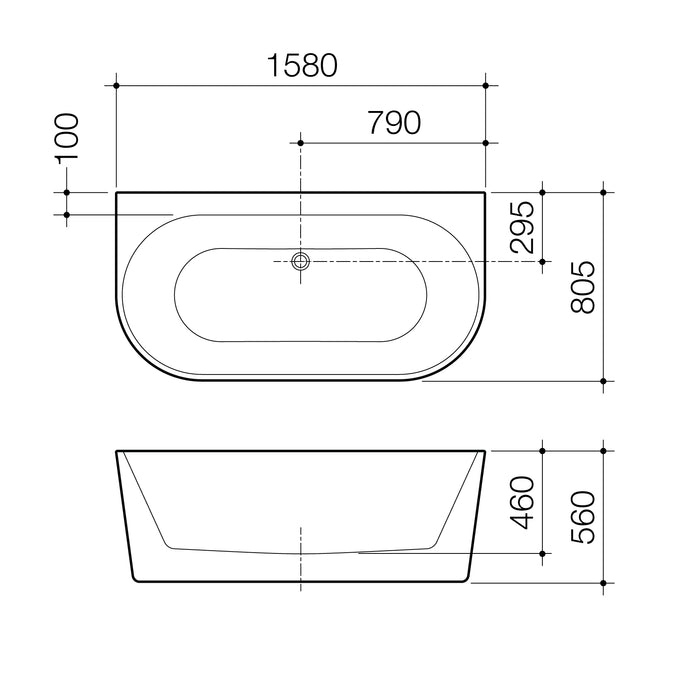 Caroma Urbane II 1600 Back to Wall Bath