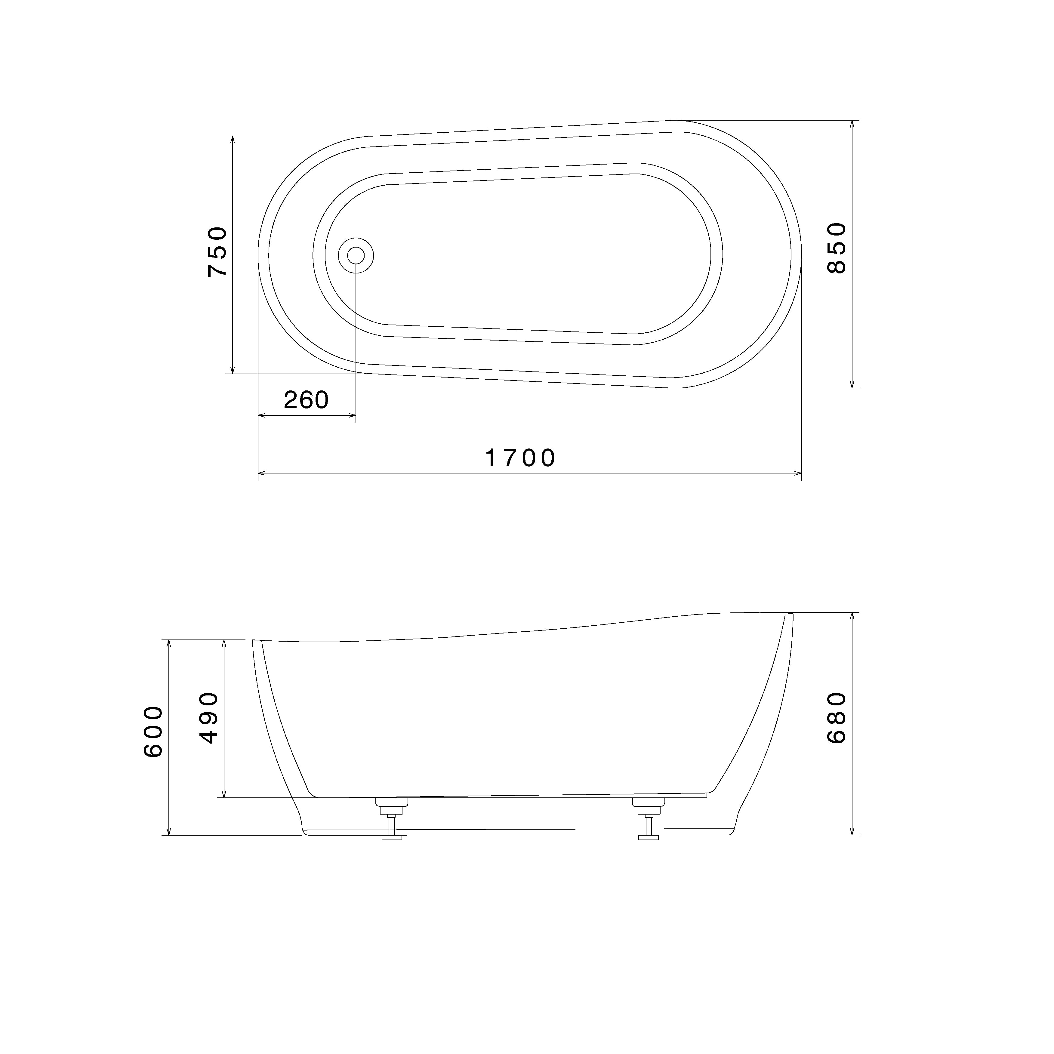 Caroma Blanc 1700 Freestanding Bath
