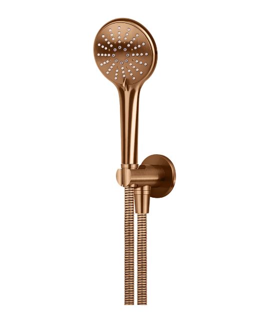 Meir Round Three Function Hand Shower On Fixed Bracket Lustre Bronze