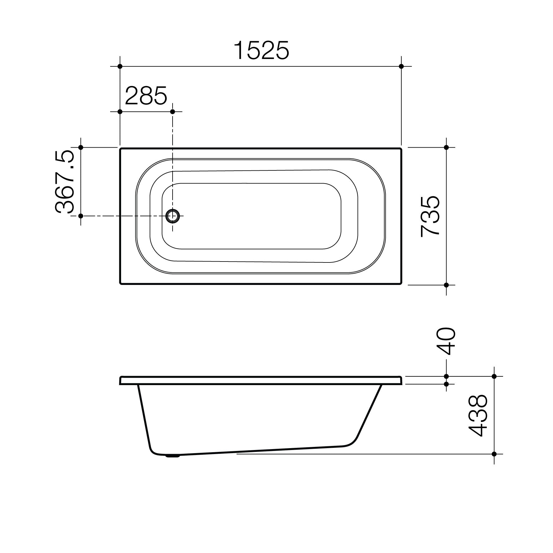 Caroma Luna 1525 Island Bath