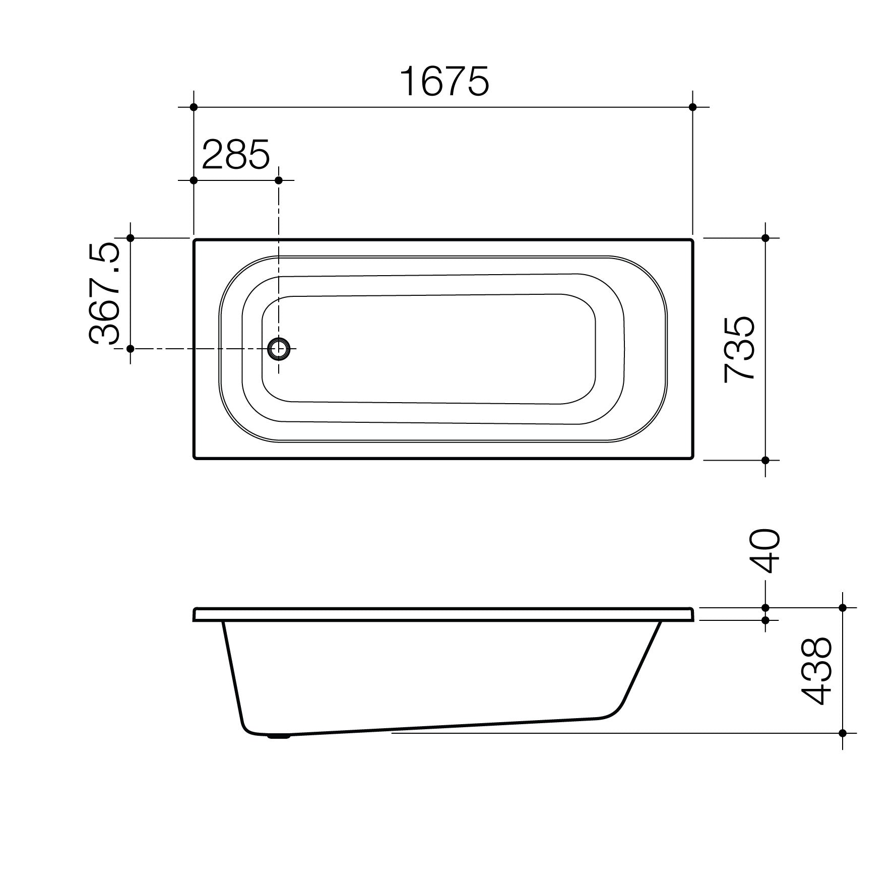 Caroma Luna 1675 Island Bath