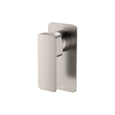 Fienza Tono Wall Mixer Rectangular Plate Brushed Nickel