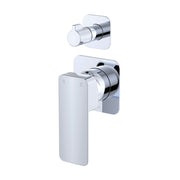 Fienza Tono Wall Diverter Mixer Square Plate Chrome