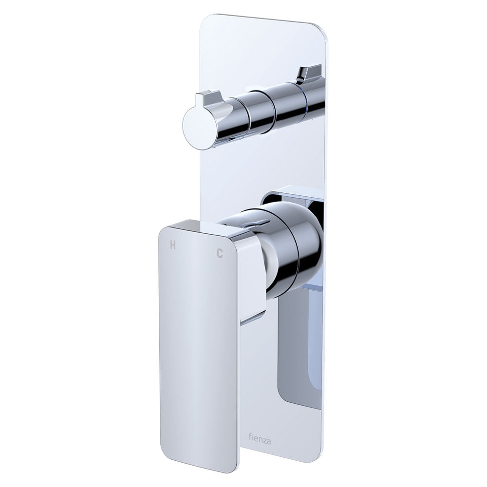 Fienza Tono Wall Diverter Mixer Rectangular Plate Chrome